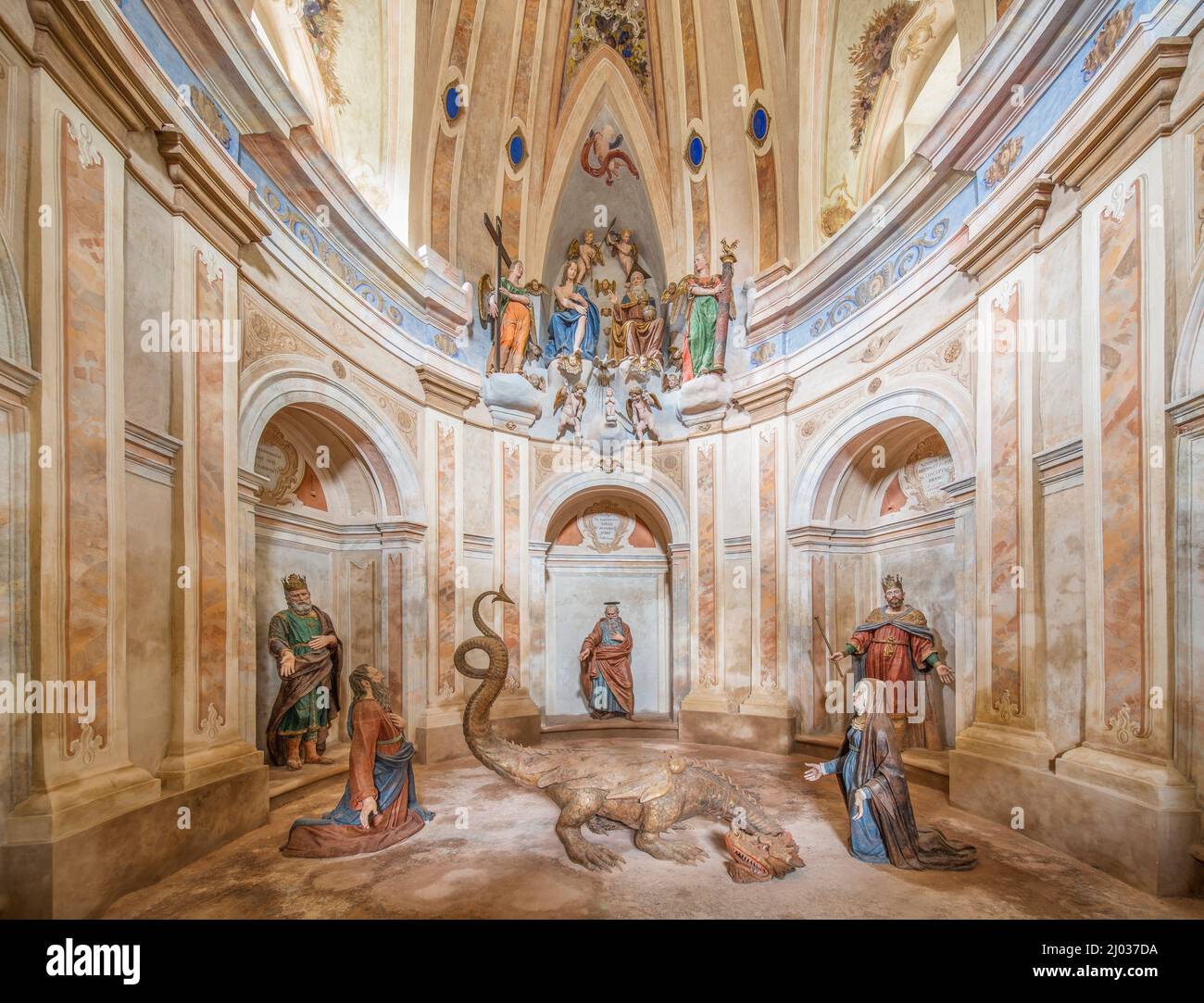 Chapelle de l'Immaculée conception, le Sacro Monte di Oropa, Sanctuaire d'Oropa, site classé au patrimoine mondial de l'UNESCO, Biella, Piémont, Italie, Europe Banque D'Images