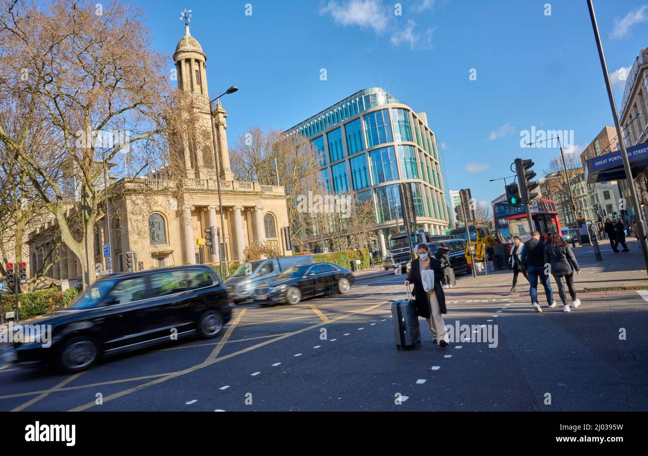 Embouteillages, Marylebone Road, Londres, Royaume-Uni Banque D'Images