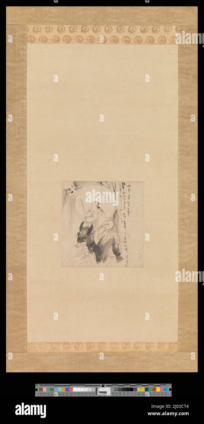 Eau-Lune Kannon. Kanō Tan'yū (Japon, 1602-1674). Japon, période Edo (1615-1868), 17th siècle. Tableaux; défilent. Rouleau suspendu ; encre sur papier Banque D'Images