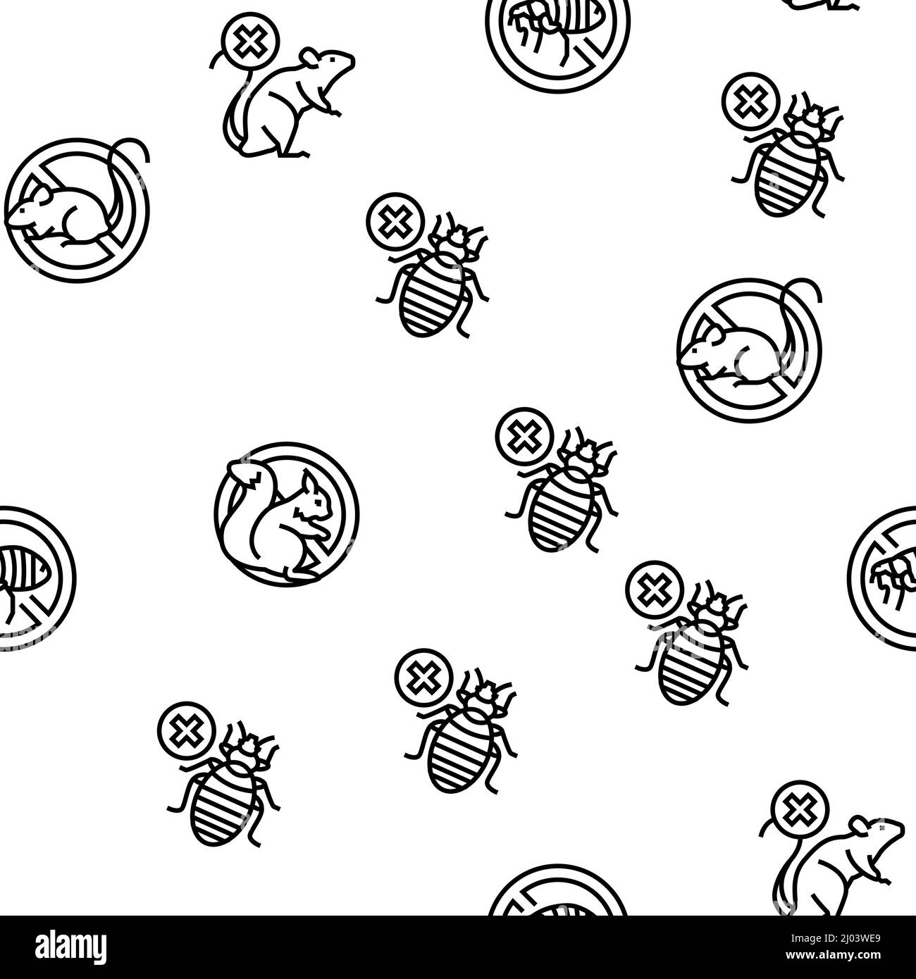 Modèle sans couture Vector de traitement de service de lutte antiparasitaire Illustration de Vecteur