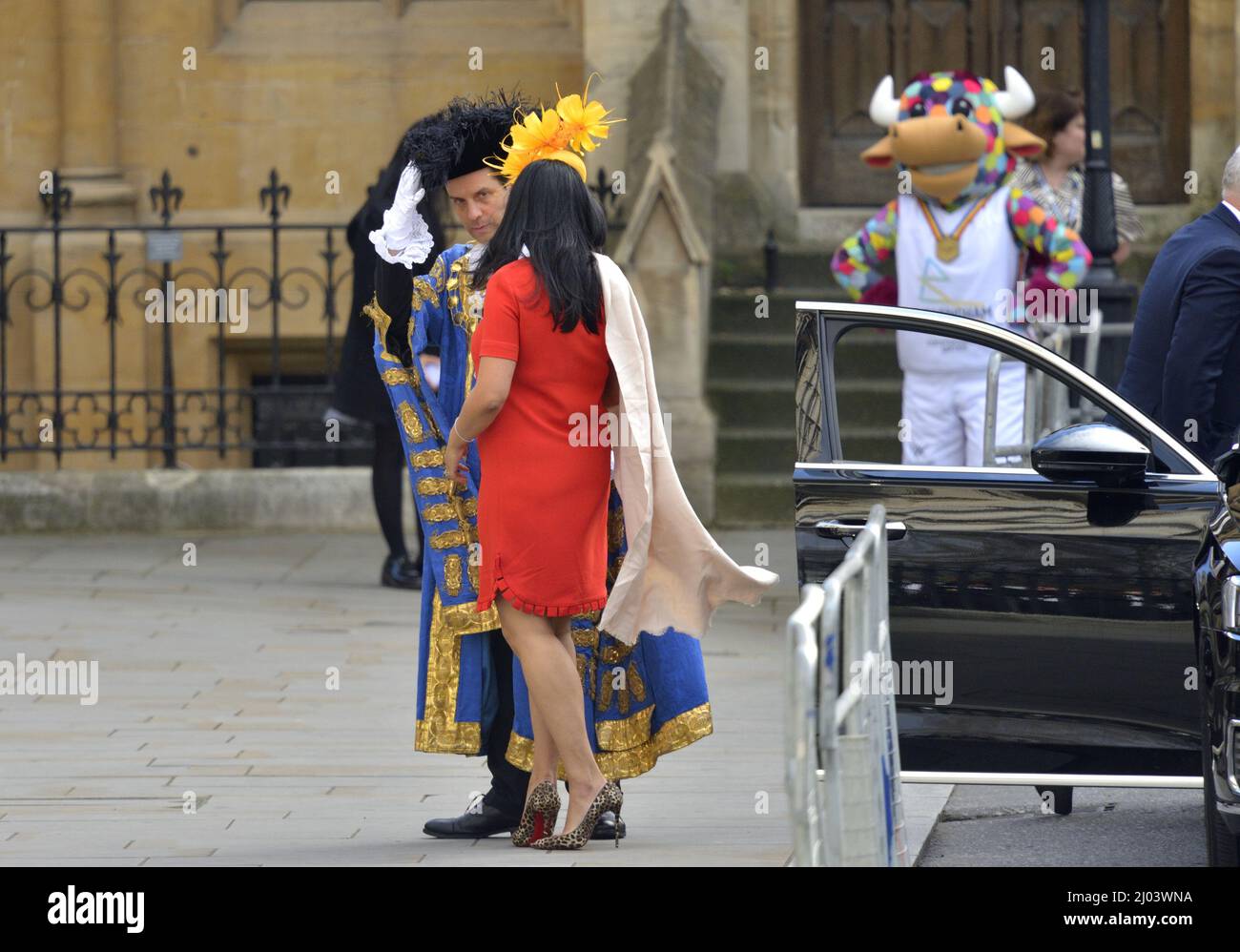 Andrew Smith - Seigneur vriot maire de Westminster - arrivant avec sa femme Salma Shah pour le Commonwealth Service à l'abbaye de Westminster, Londo Banque D'Images