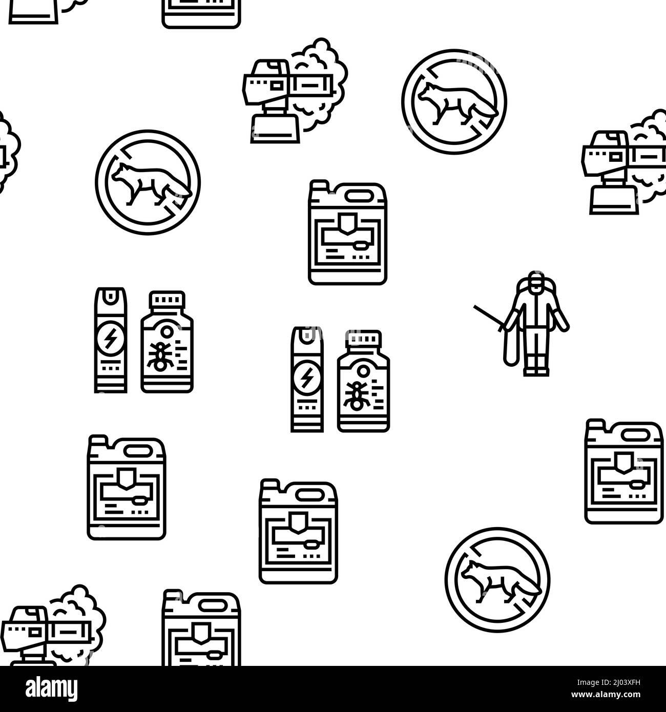 Modèle sans couture Vector de traitement de service de lutte antiparasitaire Illustration de Vecteur