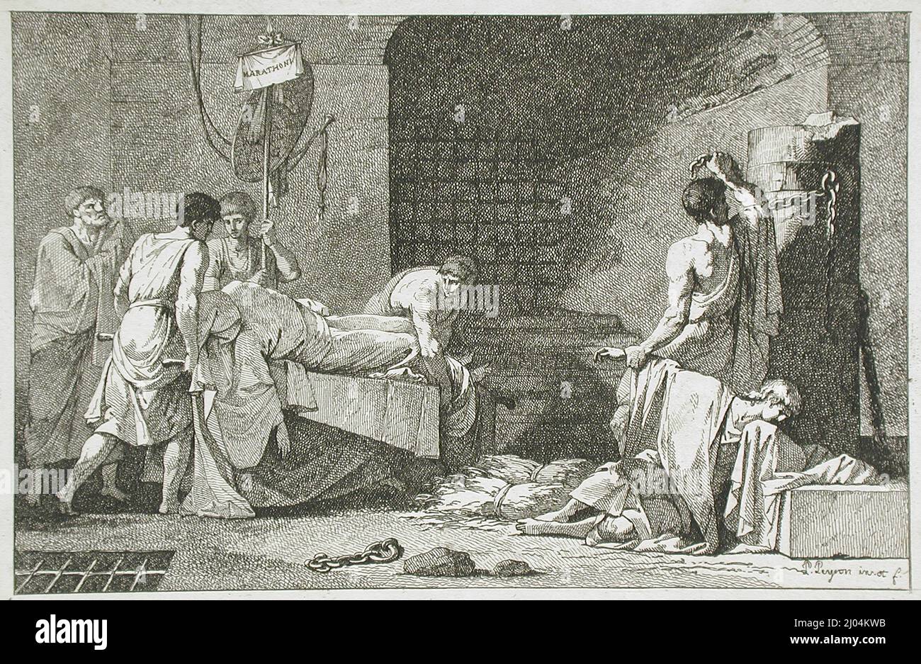 Attestation de Cimon ou les funérailles de Miltiade. Jean-François-Pierre Peyron (France, Aix-en-Provence, 1744-1814). France, 1782. Tirages ; gravures. Gravure Banque D'Images