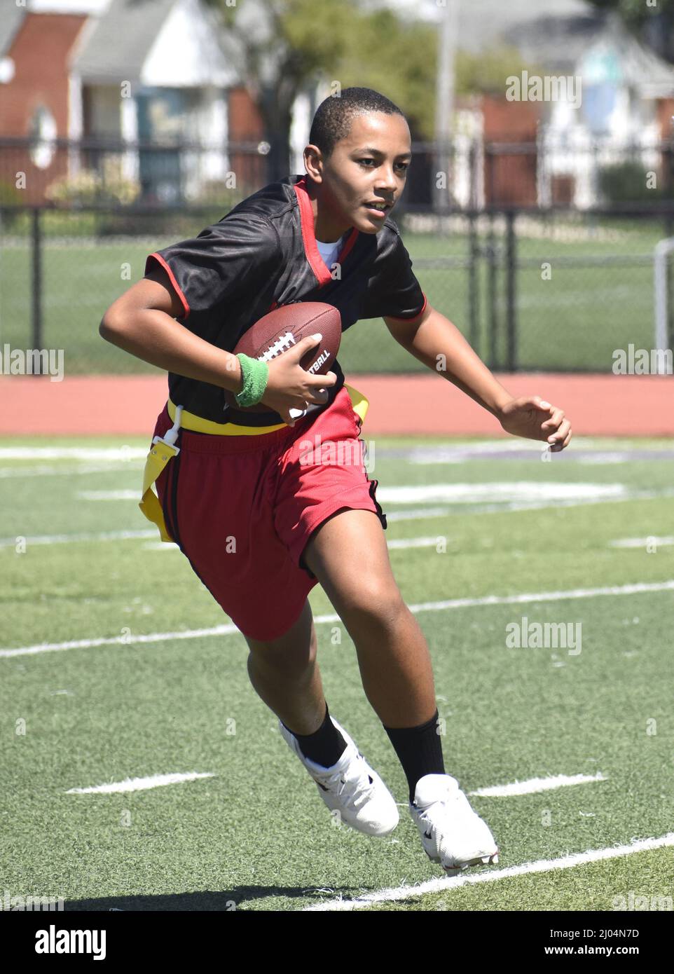 Ballon de football : course avec le ballon Banque D'Images