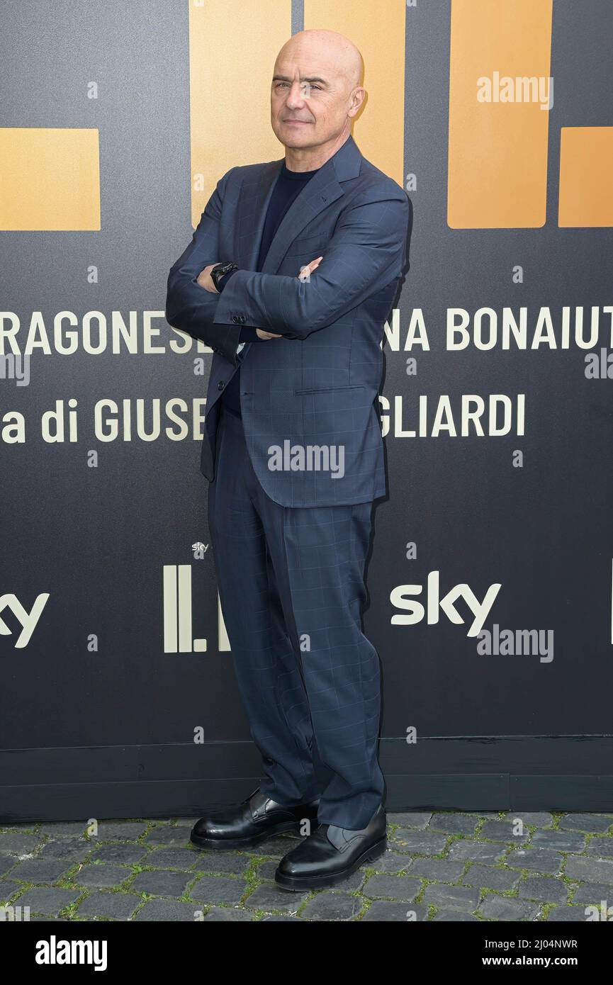 Luca Zingaretti participe à la photocall de la série Sky tv il Re à l'espace Moderno Cinema. (Photo de Mario Cartelli / SOPA Images/Sipa USA) Banque D'Images