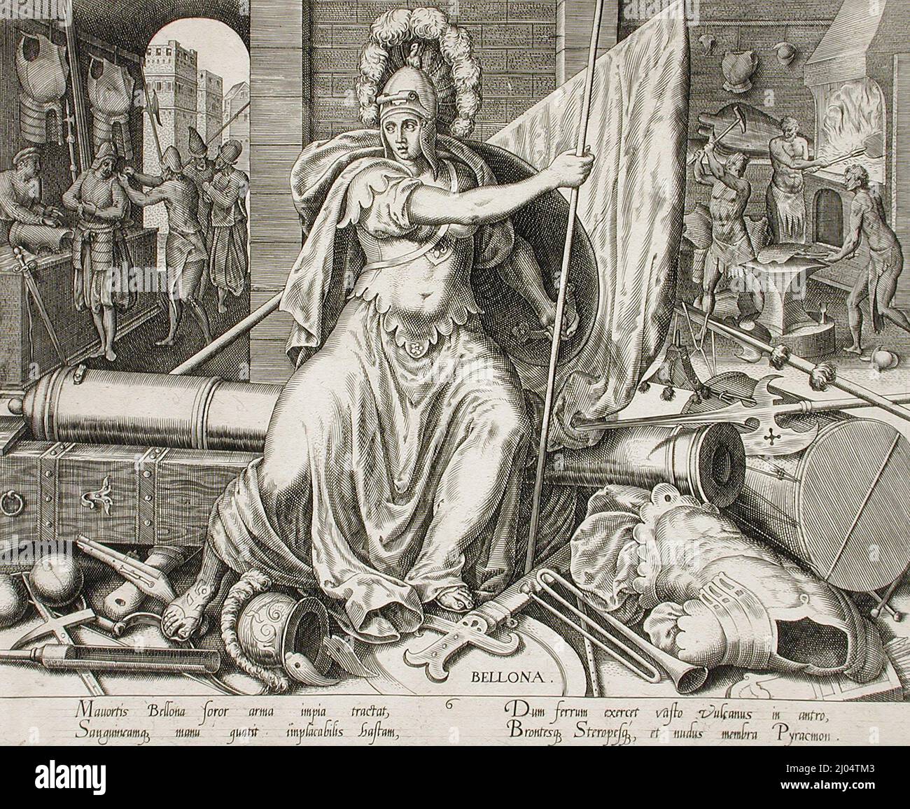 Bellona. Philips Galle (pays-Bas, Haarlem, 1537-1612). Hollande, 1574. Gravures; gravures. Gravure Banque D'Images