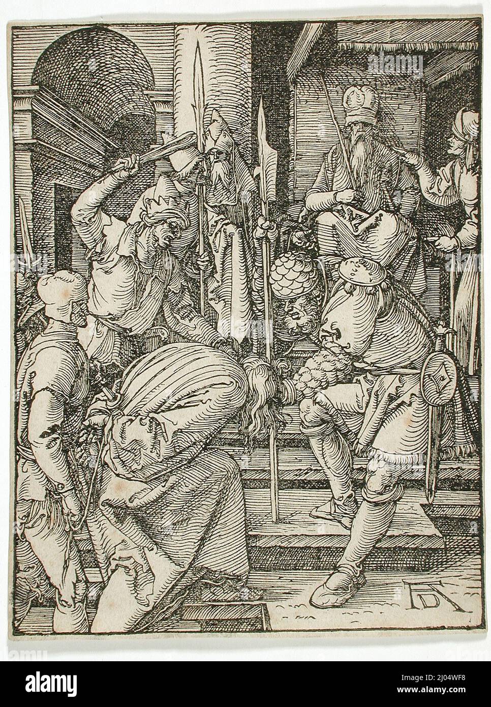 Christ avant Annas. Albrecht Dürer (Allemagne, Nuremberg, 1471-1528). Allemagne, vers 1508-1509. Imprimés; coupes de bois. Coupe de bois Banque D'Images