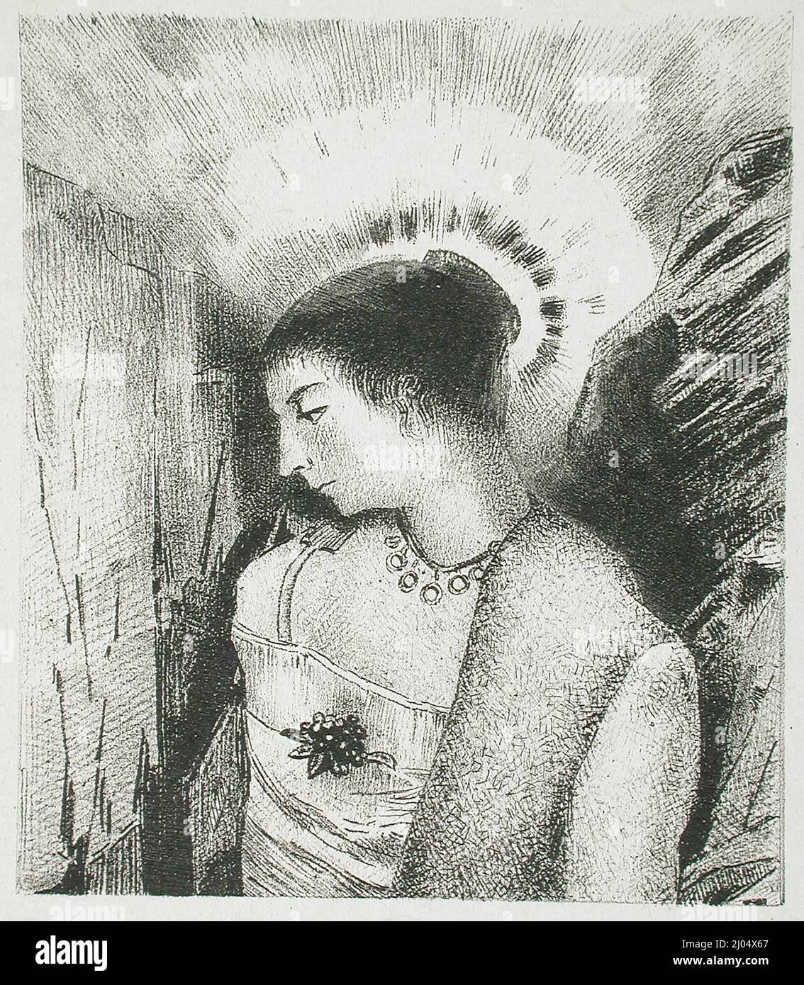 Voici la bonne Déesse. Odilon Redon (France, Bordeaux, 1840-1916). France, 1896. Imprimés; lithographies. Lithographie Banque D'Images