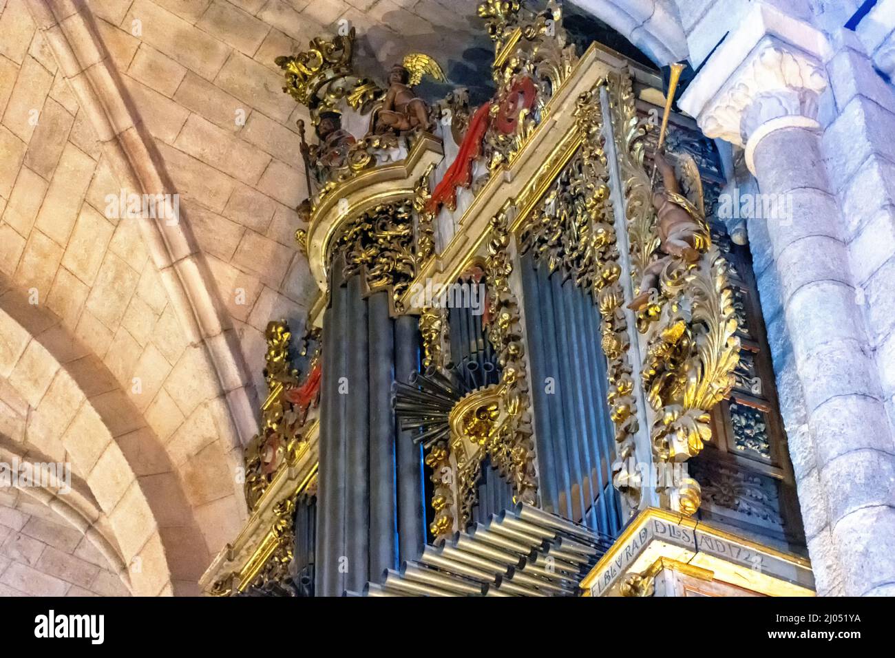 Órgano de la Catedral de Mondoñedo, Lugo, Espagne Banque D'Images