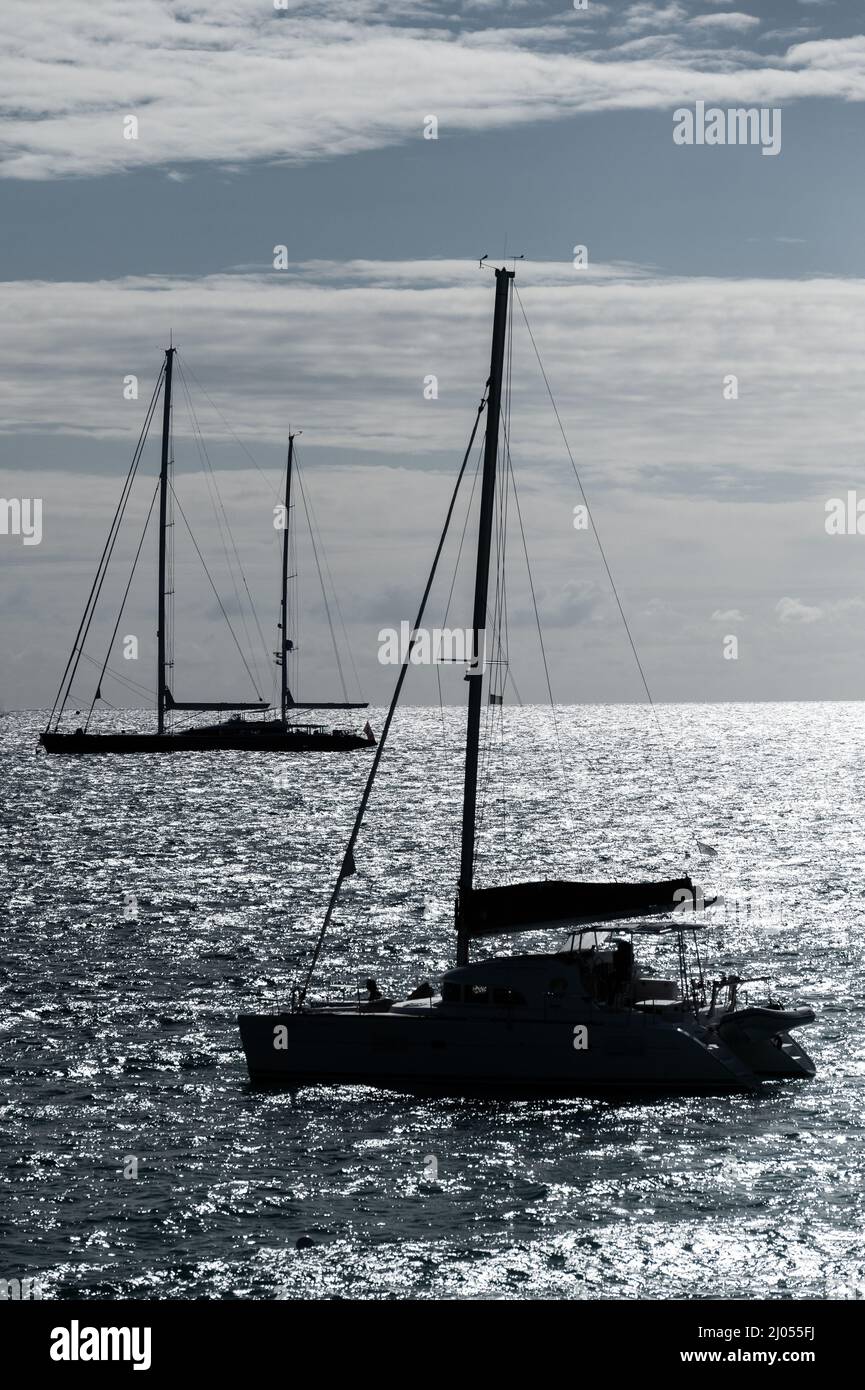 Soirée à Simpson Bay, du côté néerlandais de l'île des Caraïbes de St Martin Banque D'Images