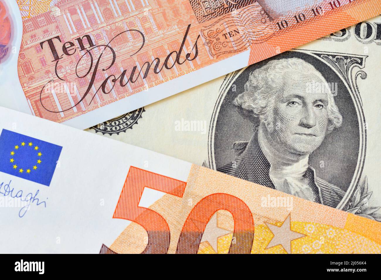 Dollar Livre Euro devise Banque D'Images