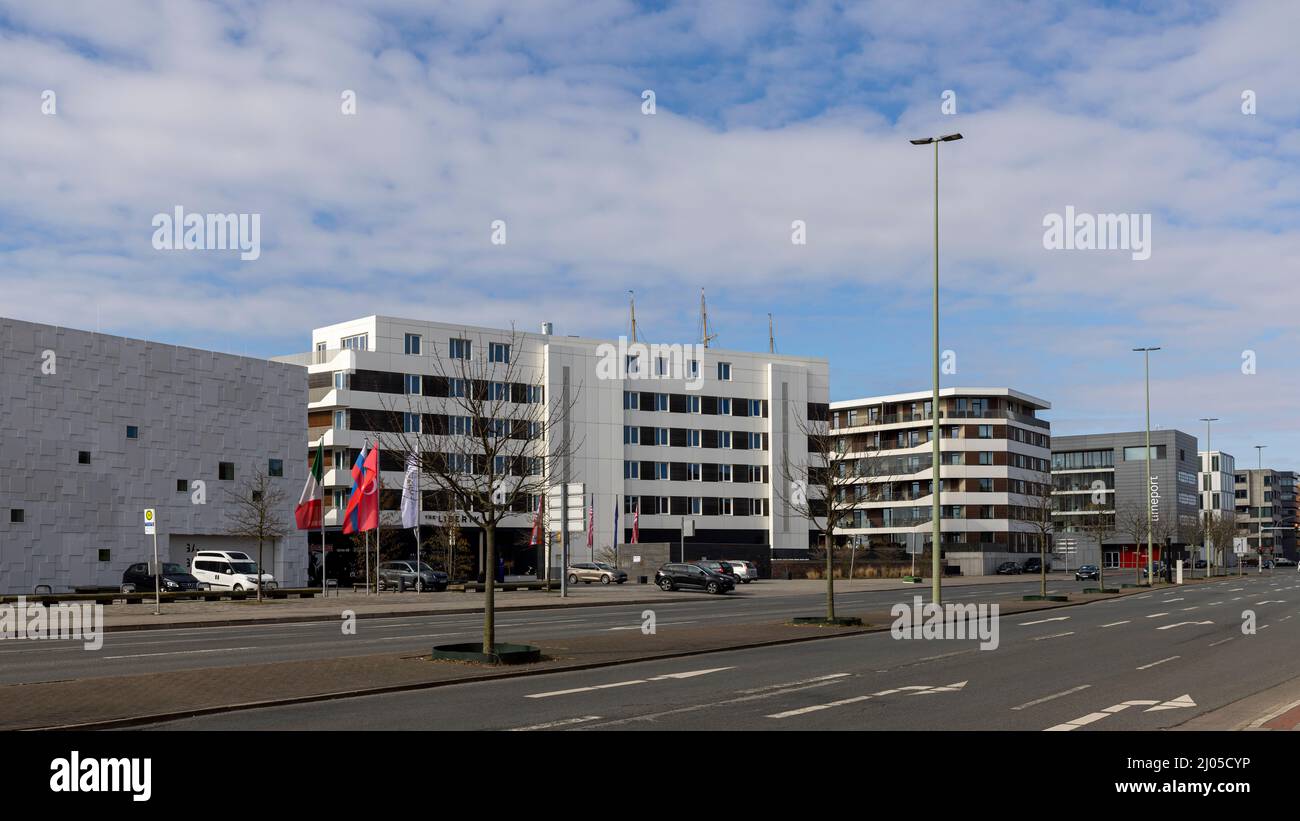 Bâtiments résidentiels modernes à Bremerhaven dans un nouveau quartier Banque D'Images