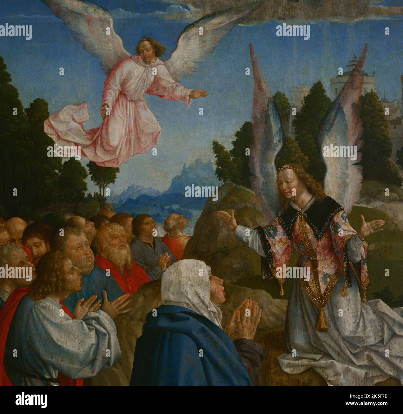 Frei Carlos. Peintre portugais de la Renaissance, actif de 1517 à 1540. L'Ascension, 1520-1530. Détails. Musée national d'Art ancien Lisbonne, Portugal. Banque D'Images