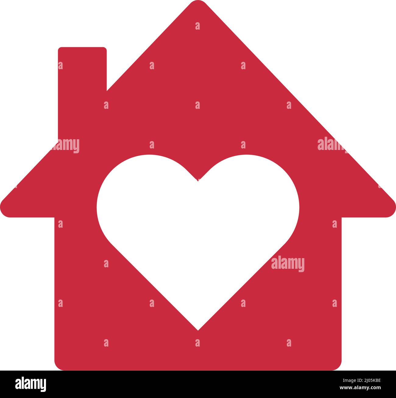 Symbole de coeur et maison. Affection. Vecteur modifiable. Illustration de Vecteur