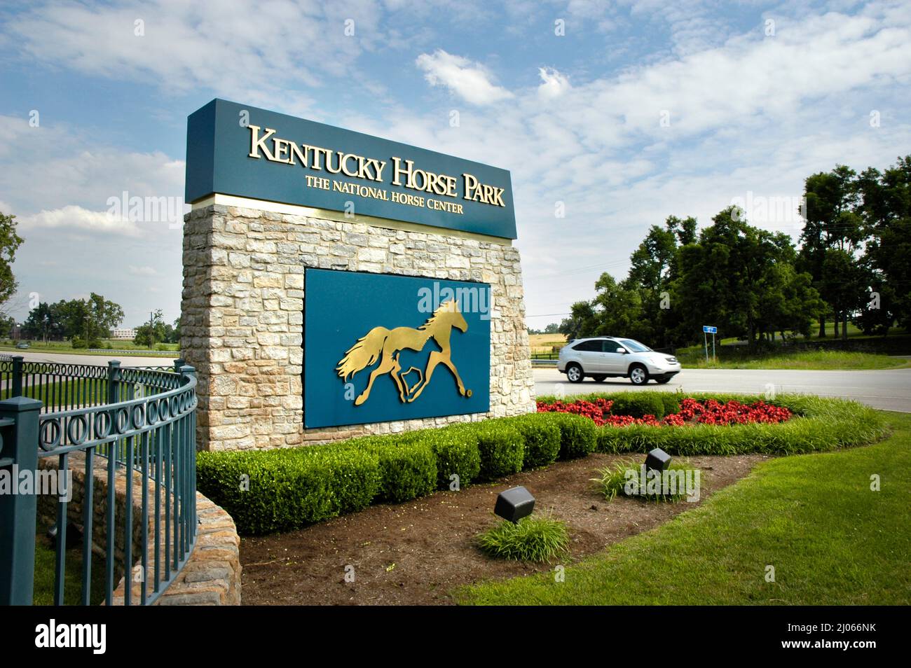 /Entrée du Kentucky Horse Park de Lexington KENTUCKY KY Banque D'Images