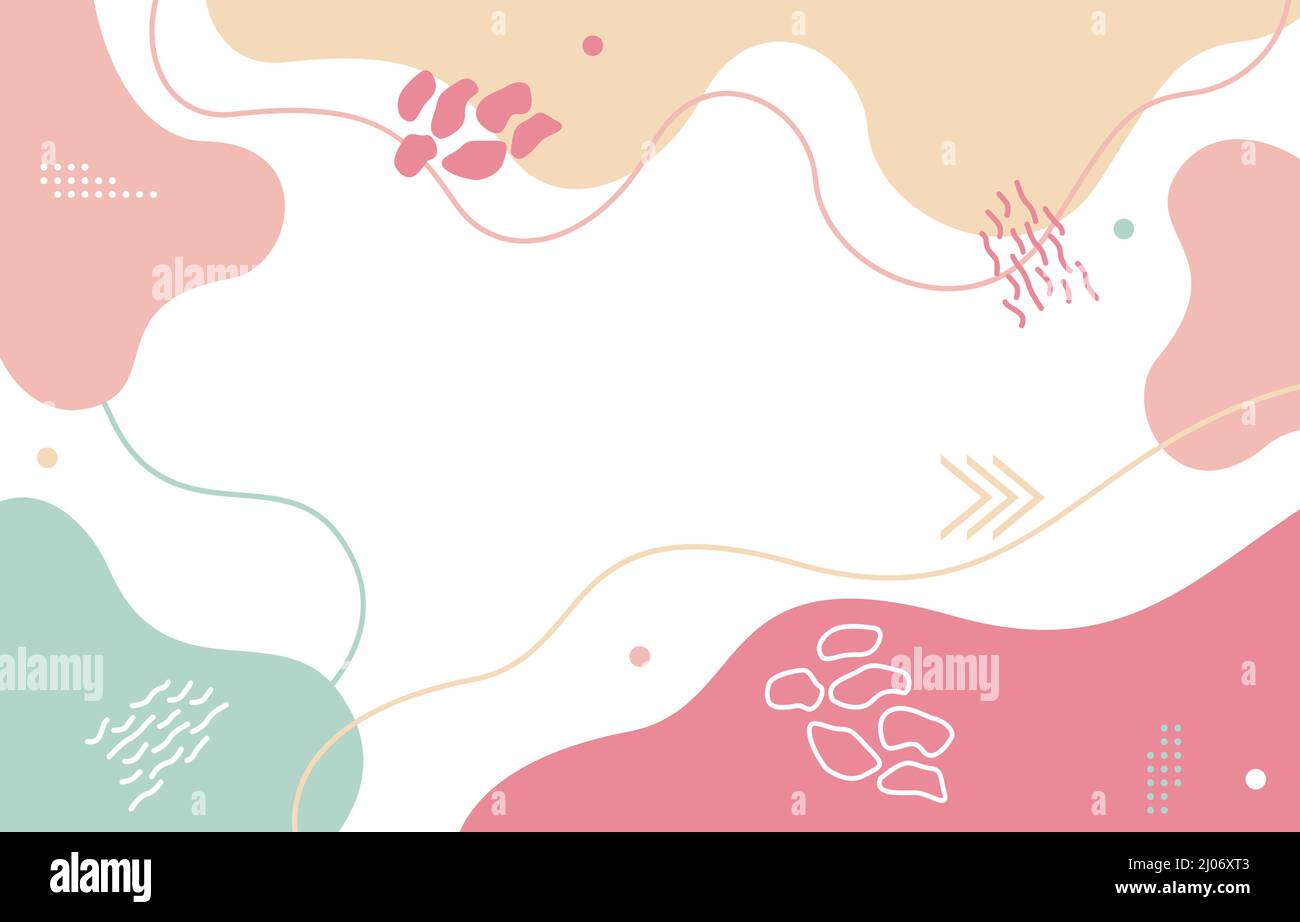 Joli fluide minimaliste Girly abstrait plat coloré fond d'écran Illustration de Vecteur