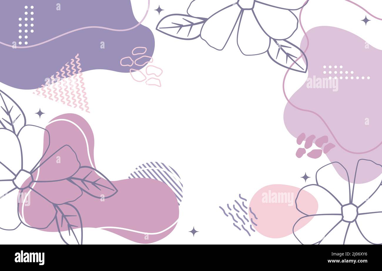 Adorable nature fleur minimaliste Girly abstrait fond d'écran Illustration de Vecteur