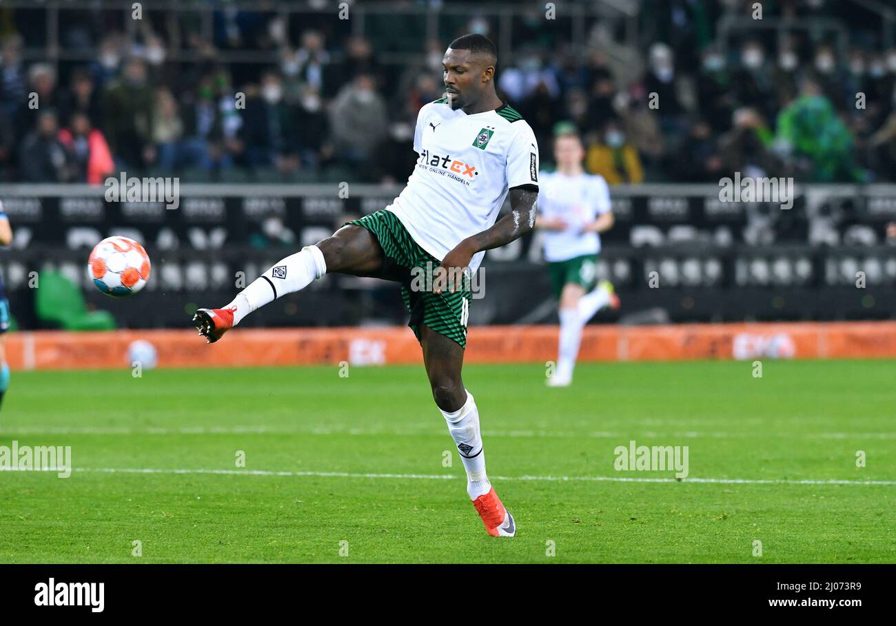Bundesliga, Borussia Park Mönchengladbach: Borussia Mönchengladbach vs Hertha BSC Berlin; Marcus Thuram Banque D'Images