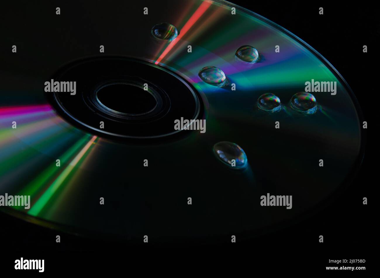 cd avec gouttes d'eau Banque D'Images