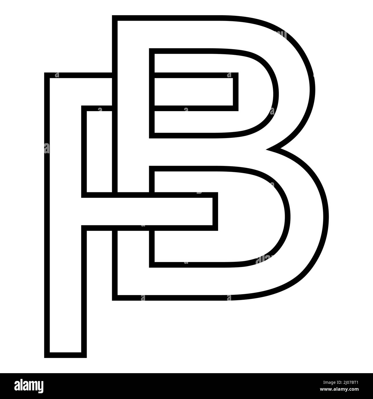 Logo, fb bf icon nft fb, lettres entrelacées f b Illustration de Vecteur