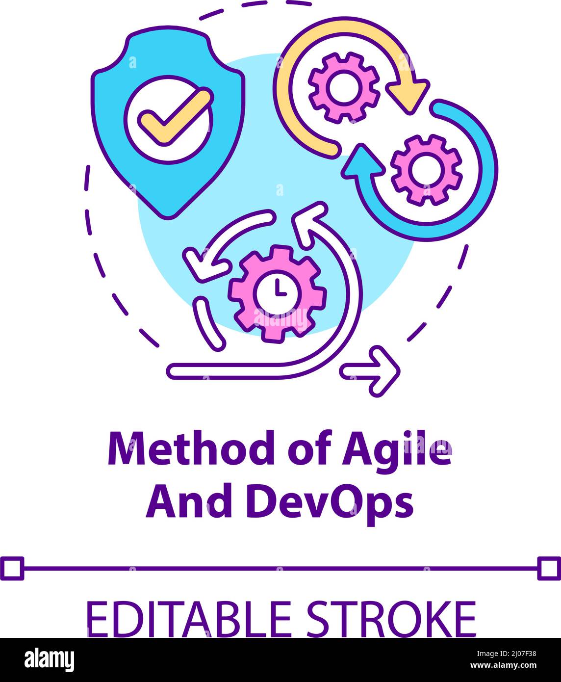 Icône de concept méthode d'Agile et DevOps Illustration de Vecteur