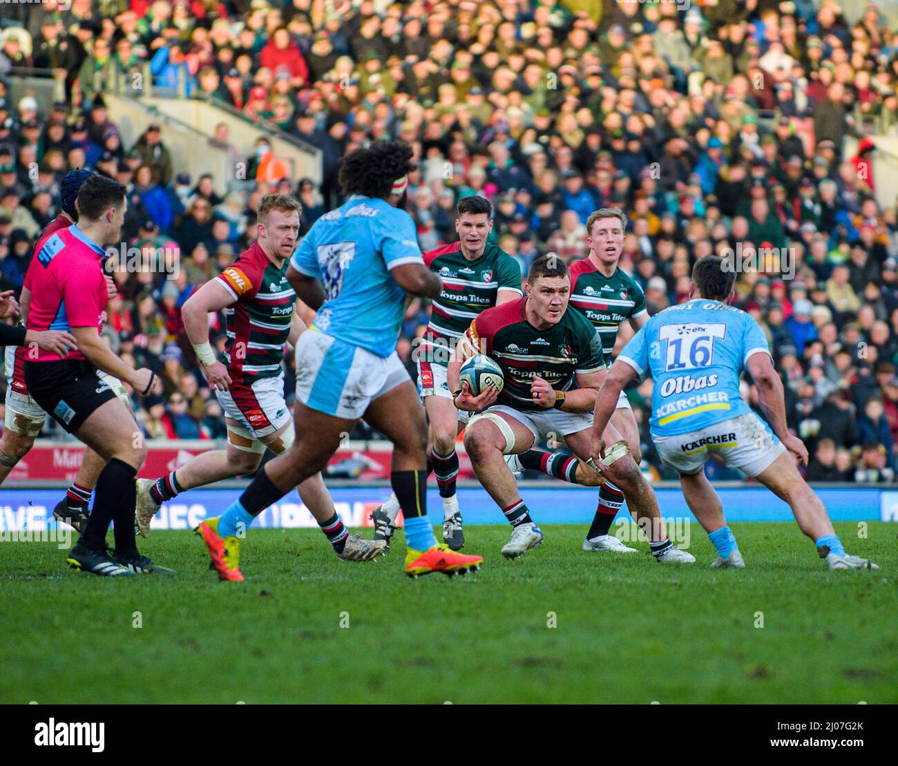 Gallagher Premiership Rugby Leicester Tigers Gloucester Rugby Club Banque D'Images