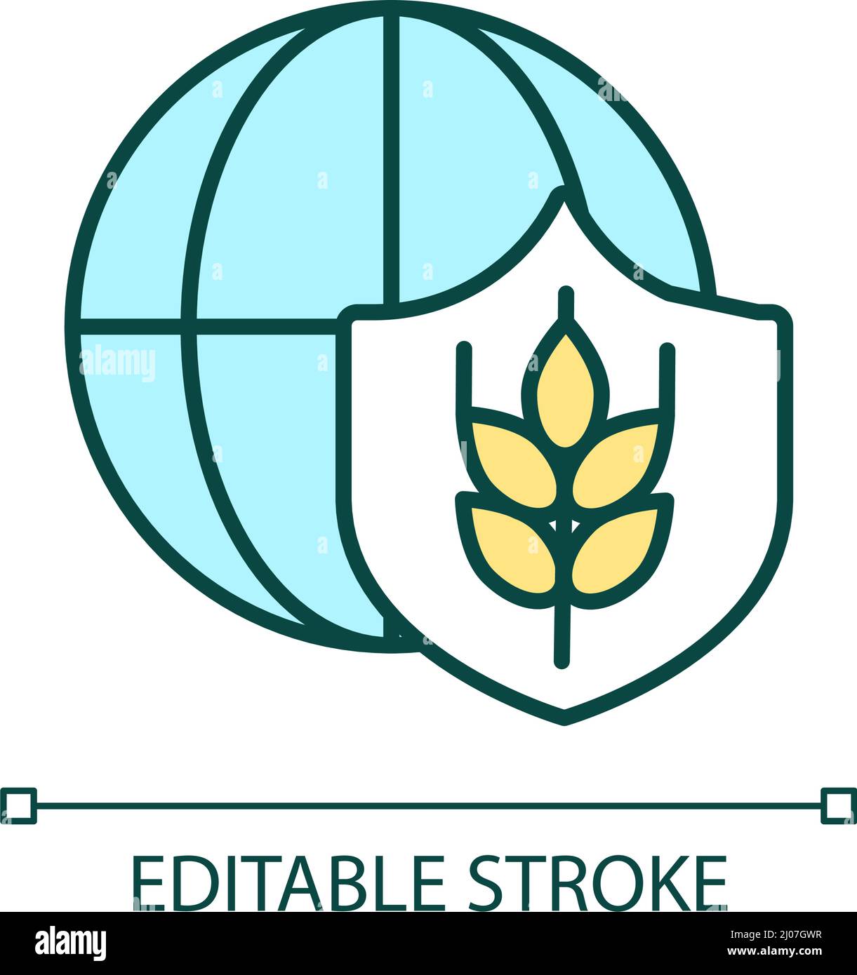 Icône de couleur RVB pour la sécurité alimentaire mondiale Illustration de Vecteur