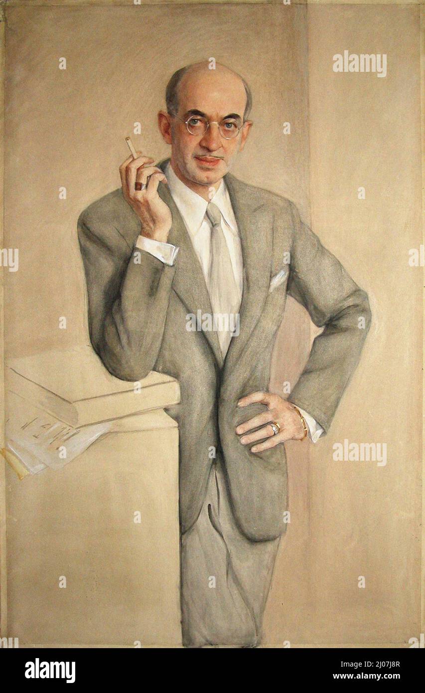 Portrait du compositeur Arthur Lourié (1891-1966). Musée : Musée régional d'art, Donetsk. Auteur: Saveli Abramovich Sorin. Banque D'Images