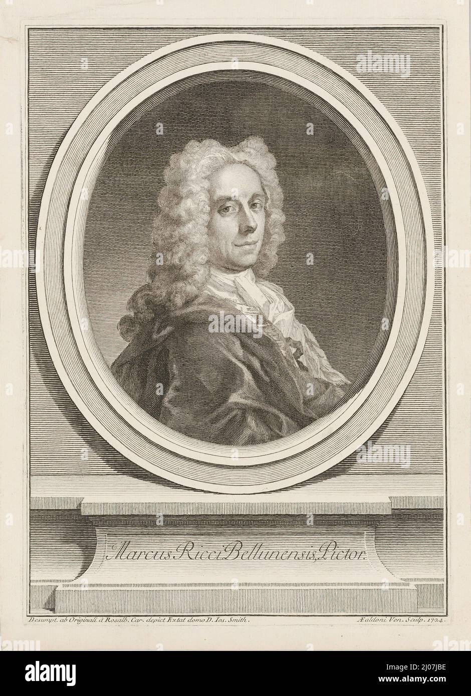Portrait du peintre Marco Ricci (1676-1730). Musée : COLLECTION PRIVÉE. Auteur: Rosalba Giovanna Carriera. Banque D'Images