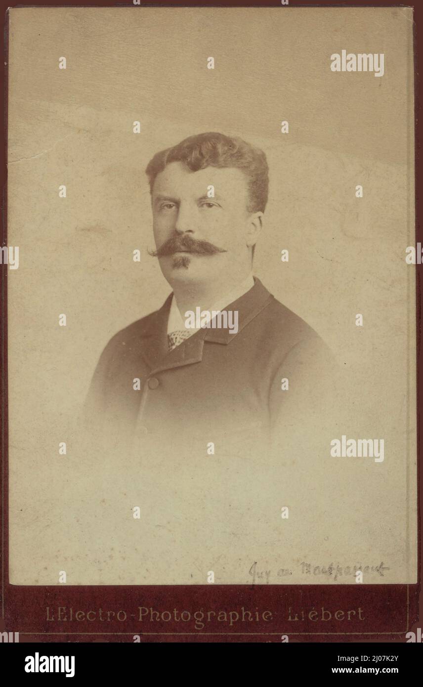 Portrait de Guy de Maupassant. Musée : COLLECTION PRIVÉE. Auteur: Alphonse Liébert. Banque D'Images