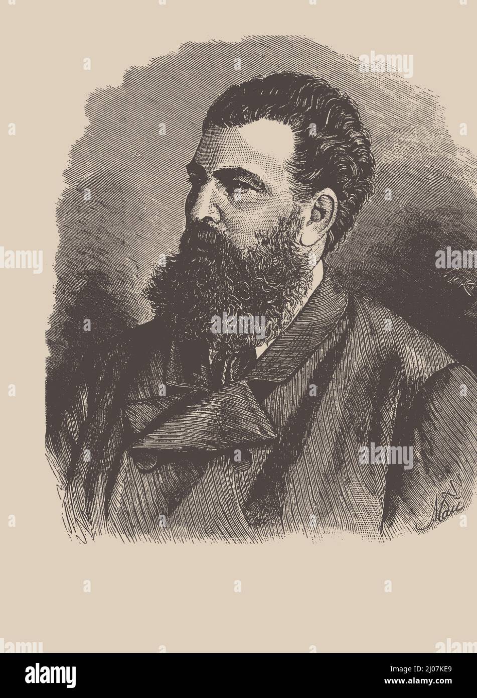 Portrait du compositeur Prince Juri Nikolayevitch Golitsyn (1823-1872). Musée : COLLECTION PRIVÉE. Auteur: Oskar Bogdanovich May. Banque D'Images