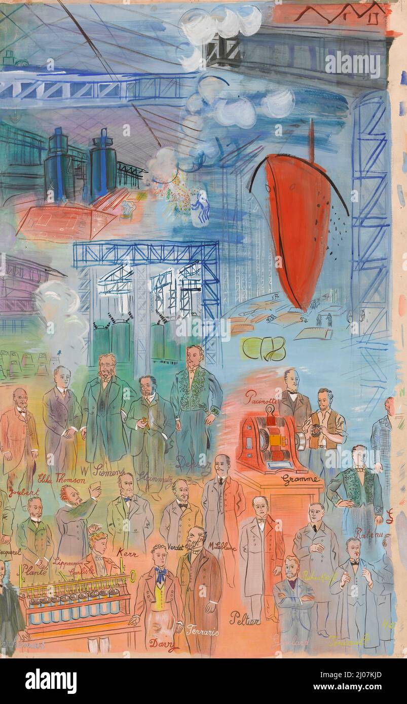 La Fée Electricité (Triptych, panneau central). Musée : Musée national d'art moderne, Centre Georges Pompidou, Paris. Auteur: RAOUL DUFY. Banque D'Images