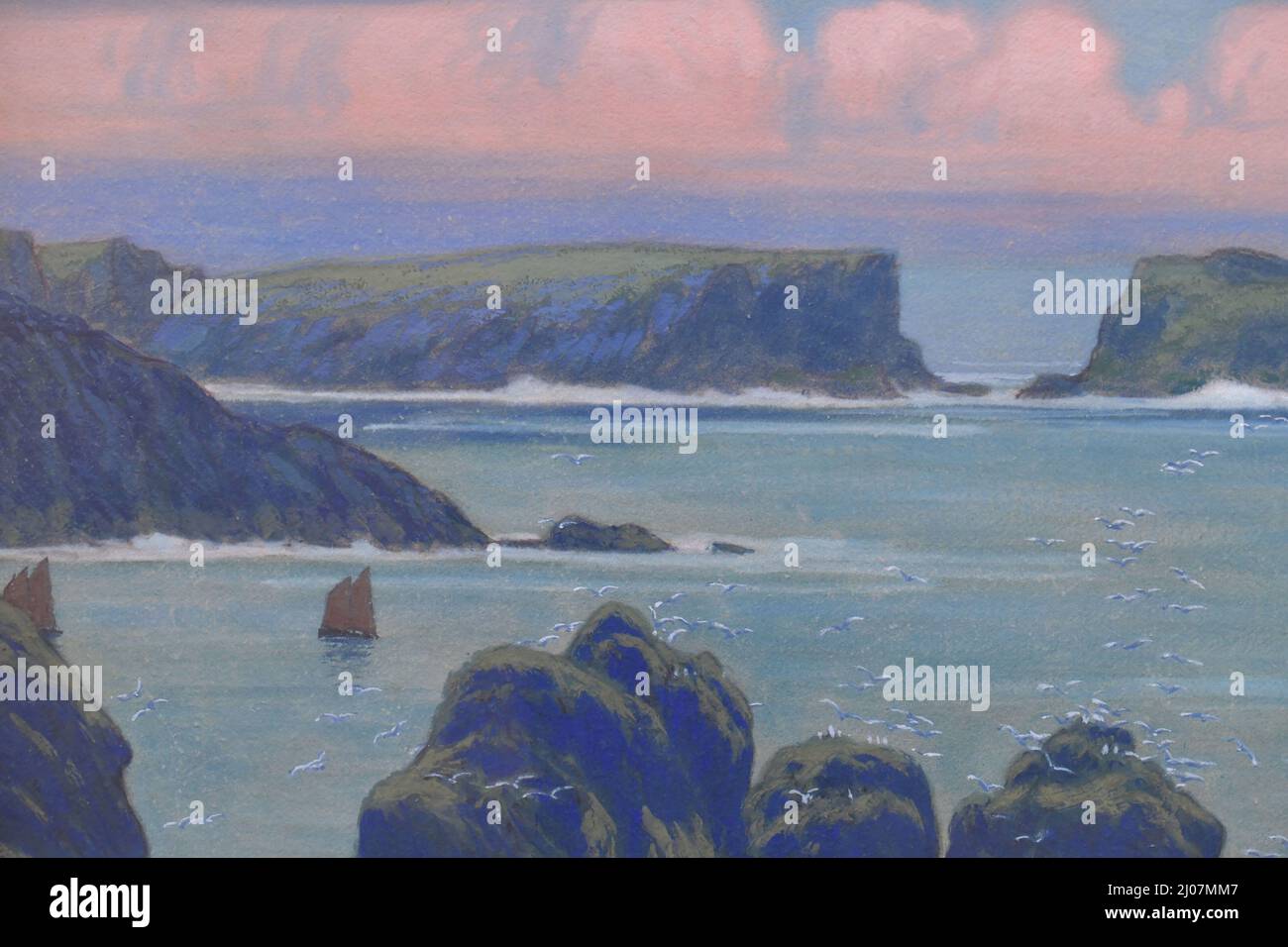 La Belle-Ile-en-Mer à Goulphar. Musée : COLLECTION PRIVÉE. Auteur: Jean Francis Auburtin. Banque D'Images