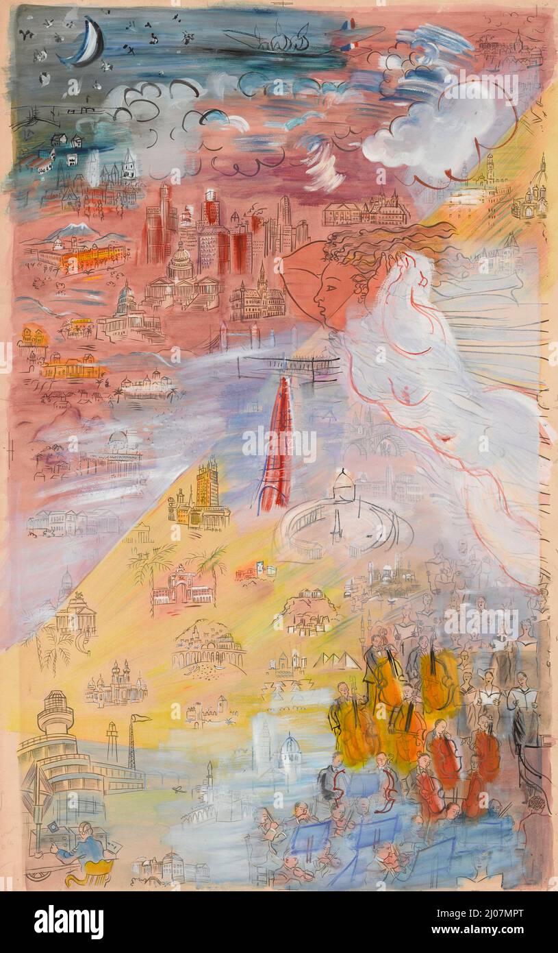 La Fée Electricité (Triptych, panneau latéral gauche). Musée : Musée national d'art moderne, Centre Georges Pompidou, Paris. Auteur: RAOUL DUFY. Banque D'Images