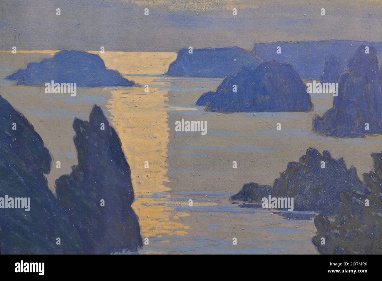 Goulphar, reflects jaunes. Musée : Musée de Morlaix. Auteur: Jean Francis Auburtin. Banque D'Images