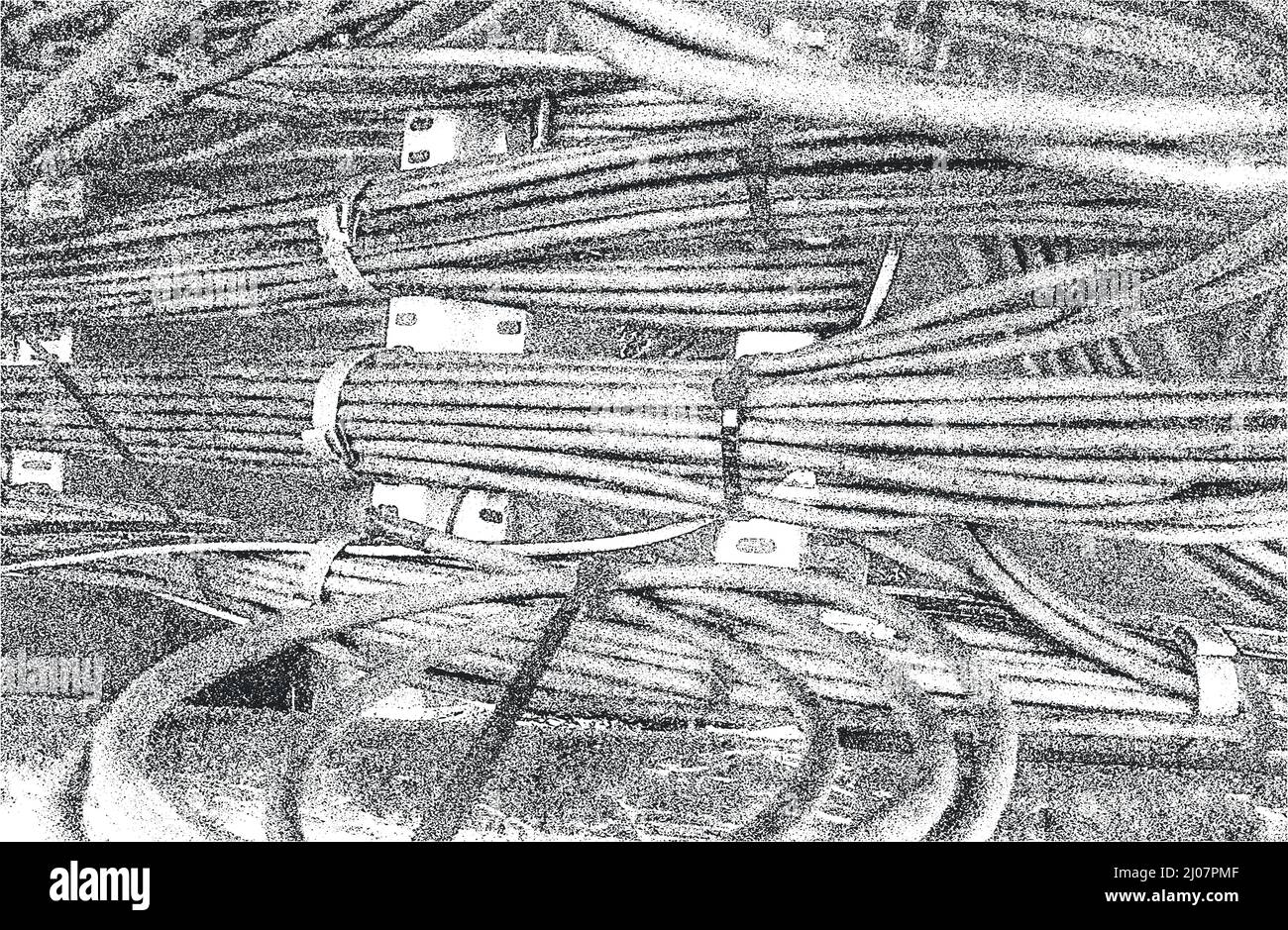 La texture du vecteur de détresse est en queue de câble. Illustration EPS8. Fond gris noir et blanc. Illustration de Vecteur