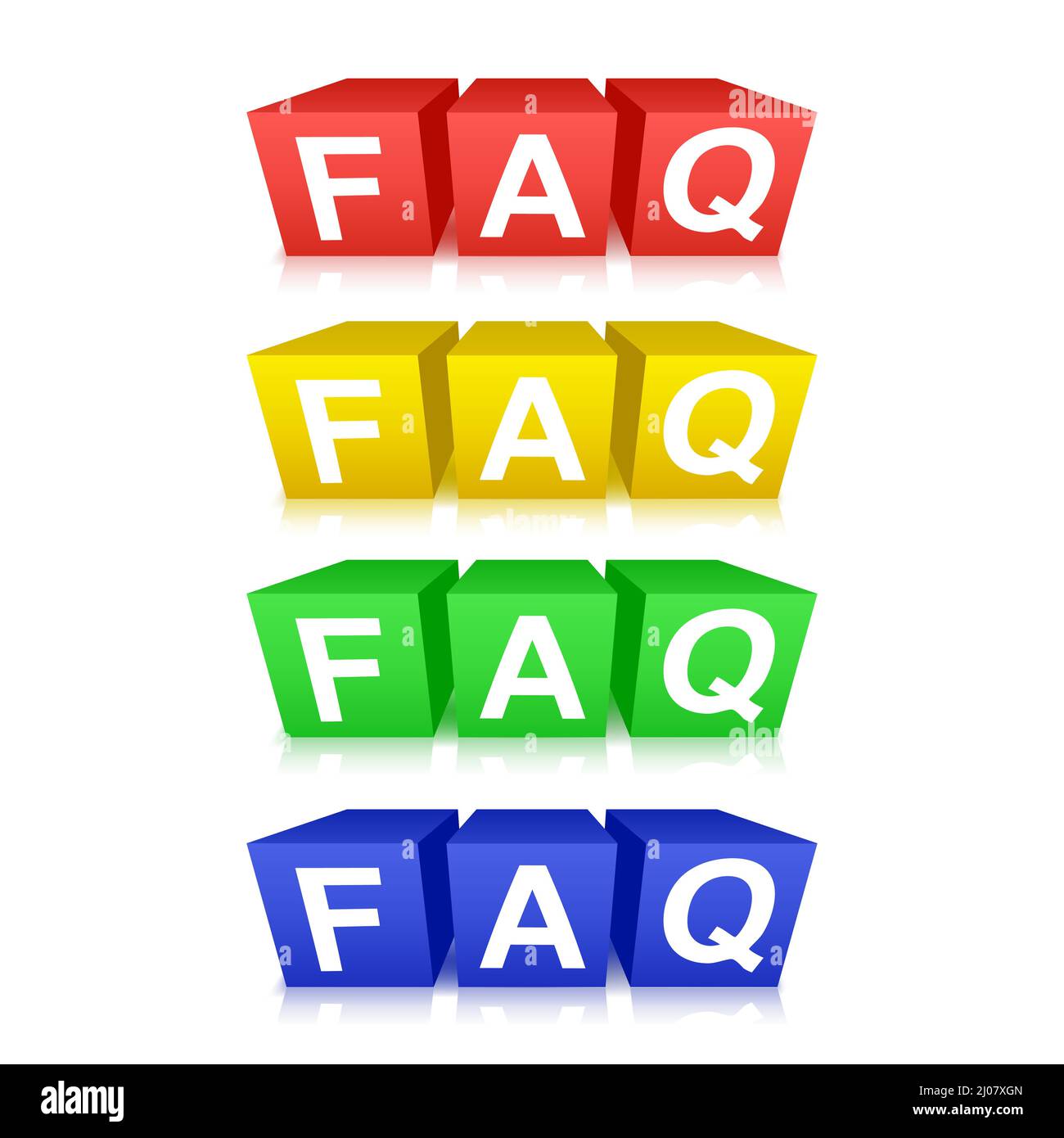 FAQ cubes illustration vectorielle isolée sur fond blanc. Illustration de Vecteur