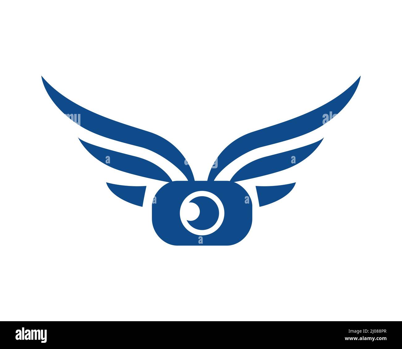 Drone, photographie aérienne et vidéographie aérienne avec symbole des ailes Illustration de Vecteur