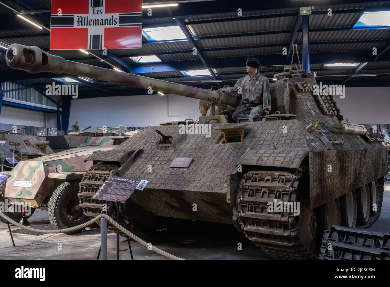 Saumur, France - 26 février 2022 : Panther allemand (Panzer V SD. Kfz. 171). Musée du char à Saumur (Musée des Blindes). Deuxième exposition de la guerre mondiale. S Banque D'Images
