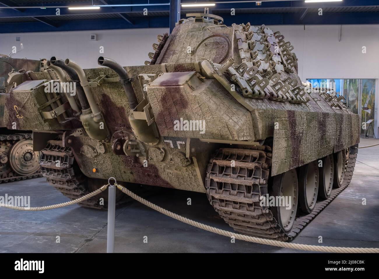 Saumur, France - 26 février 2022 : Panther allemand (Panzer V SD. Kfz. 171). Musée du char à Saumur (Musée des Blindes). Deuxième exposition de la guerre mondiale. S Banque D'Images