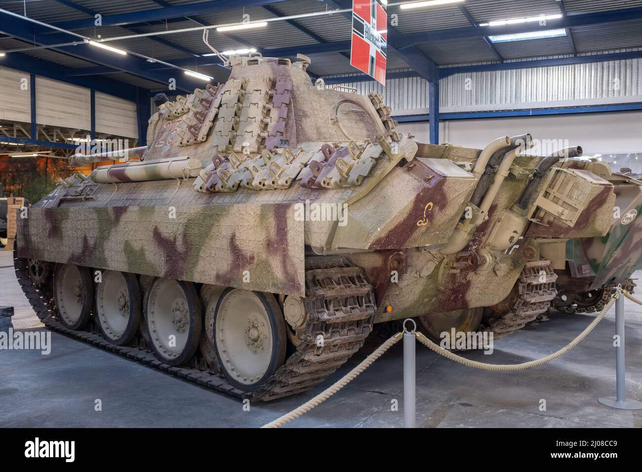 Saumur, France - 26 février 2022 : Panther allemand (Panzer V SD. Kfz. 171). Musée du char à Saumur (Musée des Blindes). Deuxième exposition de la guerre mondiale. S Banque D'Images