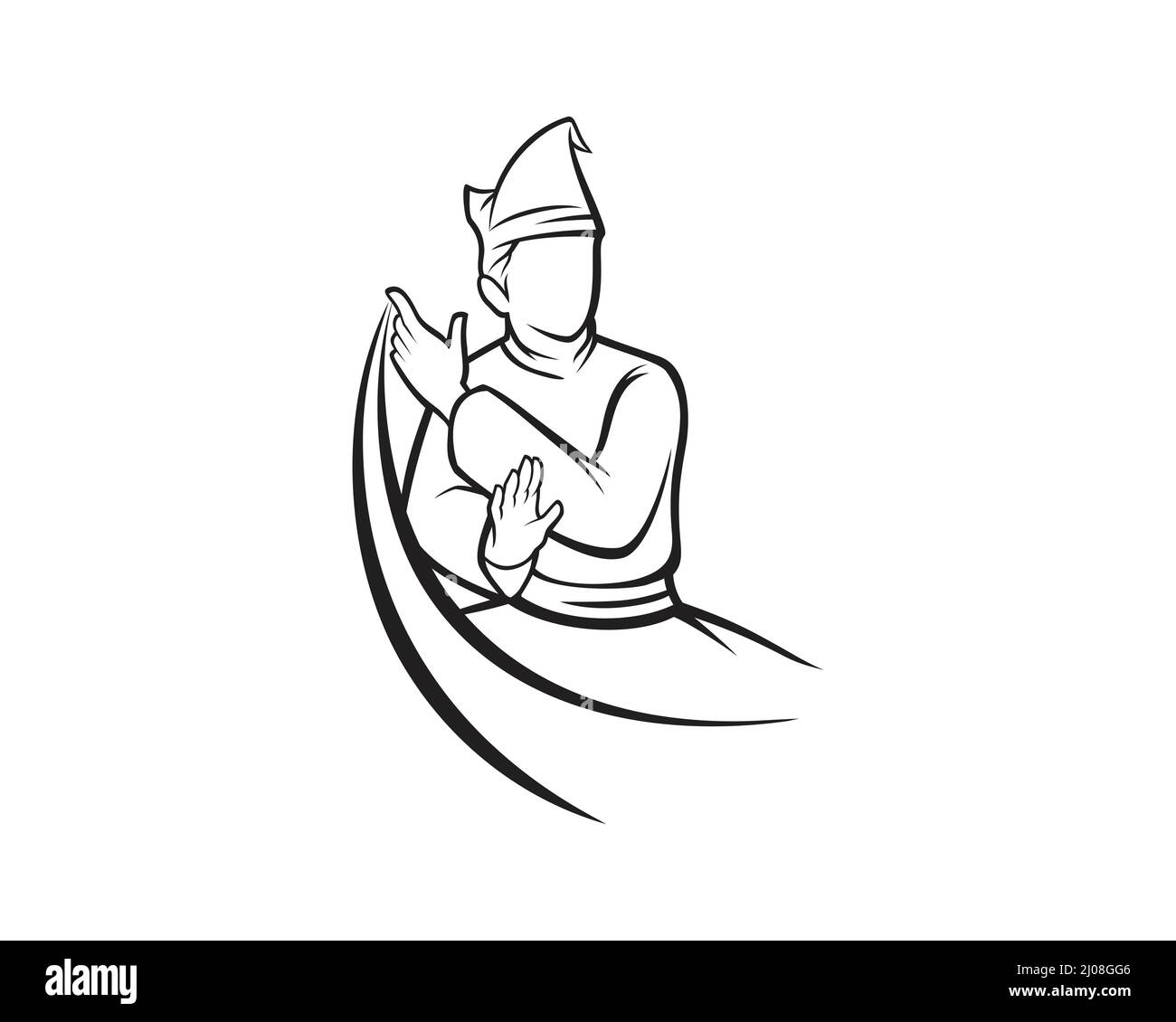 Silat et Martial Arts Silhouette Illustration de Vecteur
