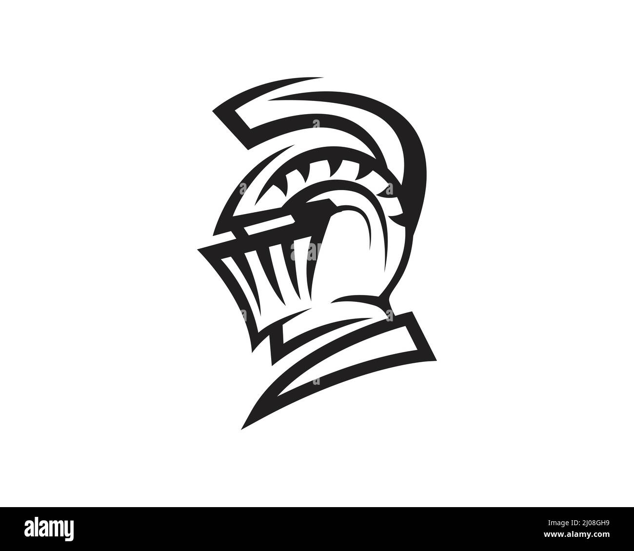 Illustration de la silhouette de Chevalier Helmet Illustration de Vecteur