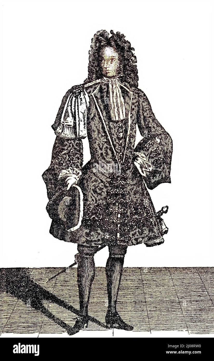 Étudiant, vêtu comme cavalier, Kiel, Allemagne / étudiant, al Kavalier gekleidet, Kiel, Deutschland, 1750, historisch, C:CC5historical, Digital amélioration de la reproduction d'un original du 19th siècle / digitale Reproduktion einer Originalvorlage aus dem 19. Jahrhundert, Originaldatum nicht bekannt Banque D'Images