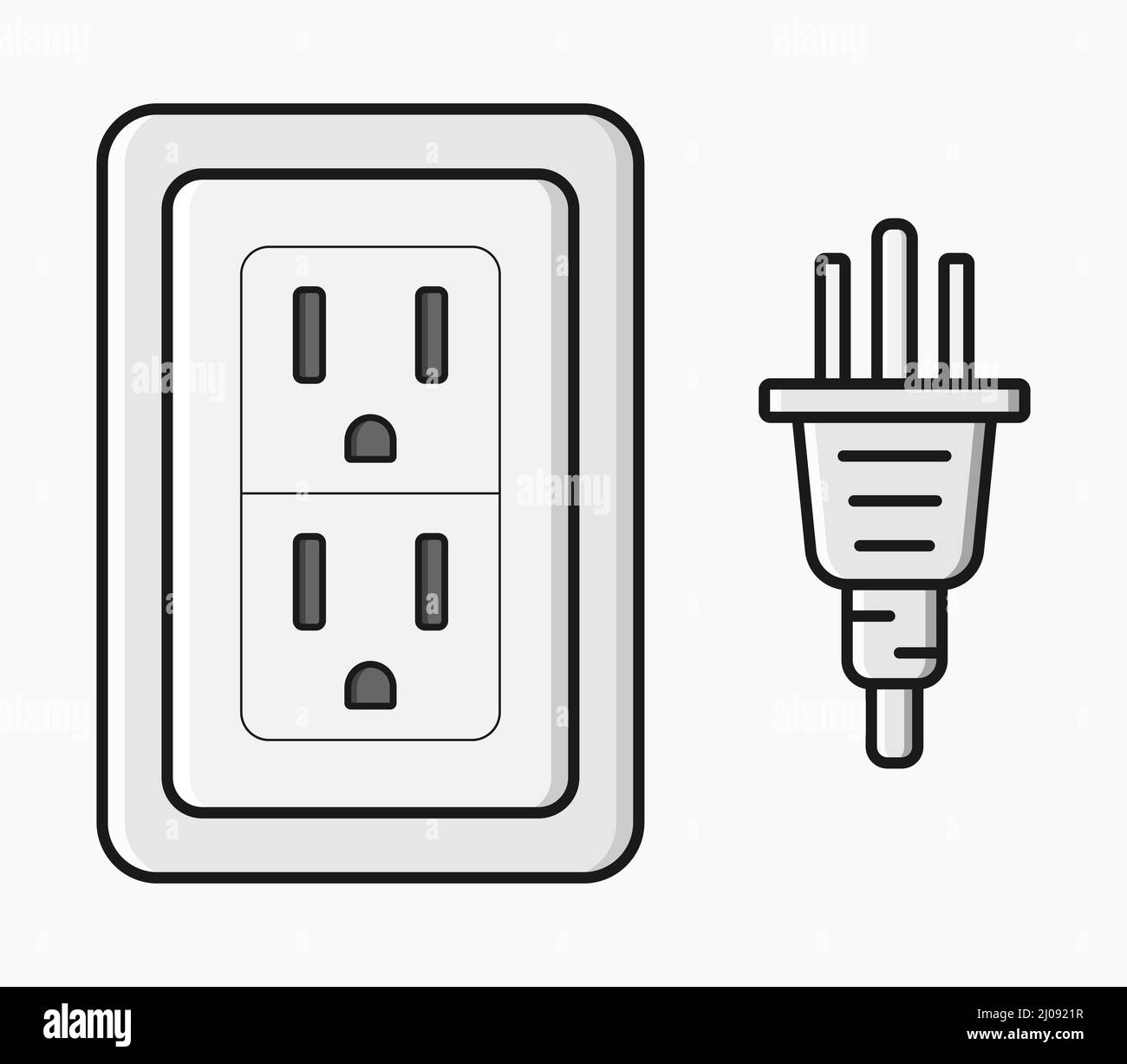 illustration de la fiche mâle de prise de courant type b vector plate Illustration de Vecteur