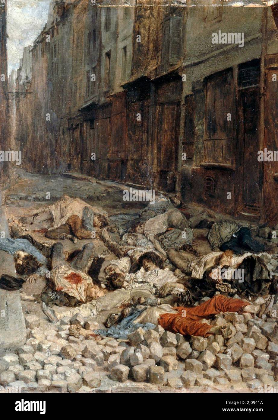 La Barricade, rue de la Mortellerie, juin 1848, également connue sous le nom de souvenir de la guerre civile - Jean-Louis-Ernest Meissonier, vers 1850 Banque D'Images