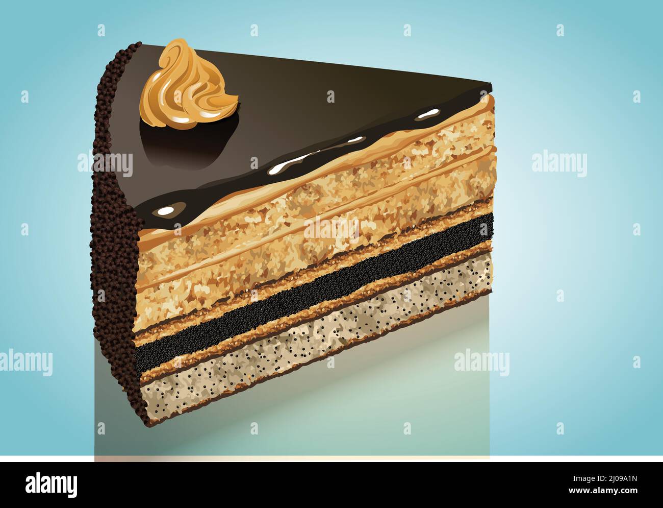 Illustration du célèbre gâteau sur fond bleu, illustration vectorielle Illustration de Vecteur
