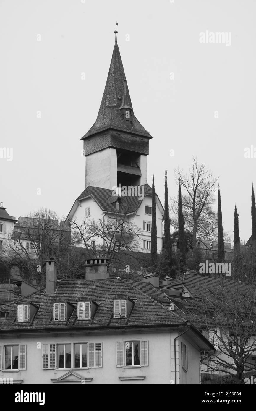 Lueginsula, l'une des neuf tours appartenant au Musegg Wall, Lucerne. Banque D'Images