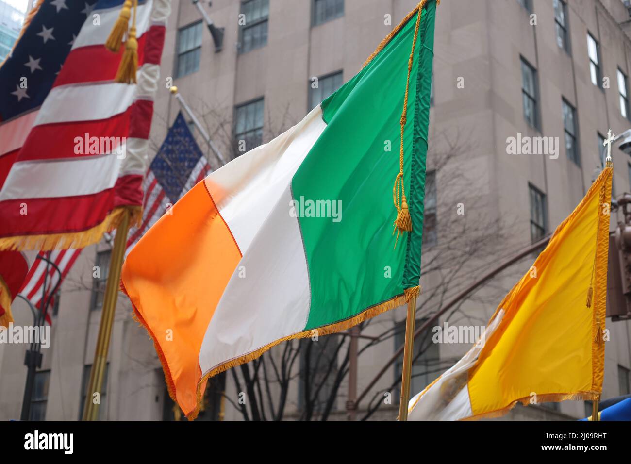 Après 2 ans sans défilé de la Saint Patricks à New York, en raison de COVID . le défilé de la ville de New York est de retour. Banque D'Images