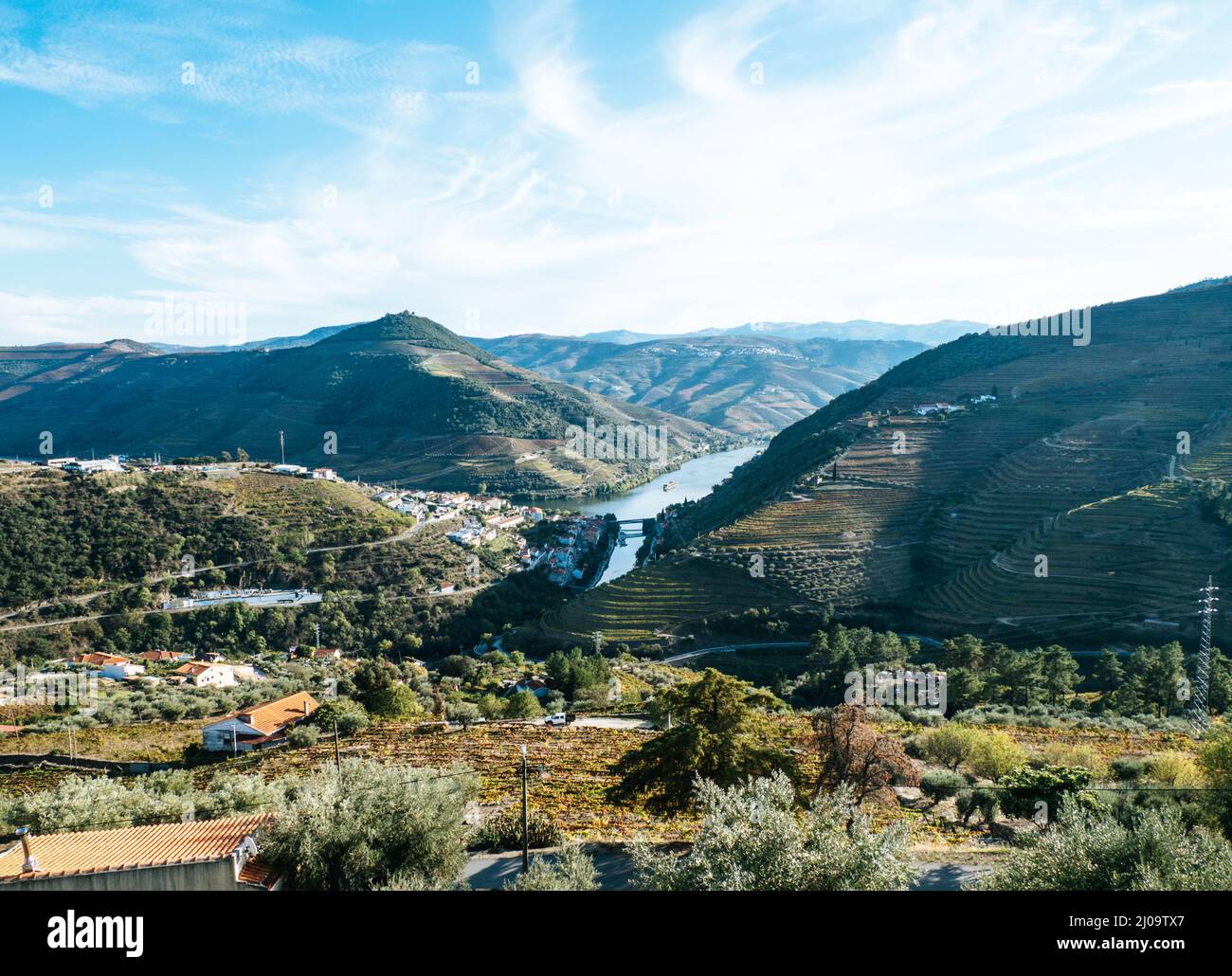 Vue sur la vallée du Douro, Portugal célèbre pour son vin du port et ses vignobles Banque D'Images